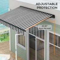 Outsunny 3 x 2m Aluminium Frame Electric Awning, with Remote - Grey/White(m-5)