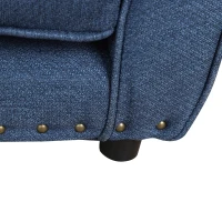 PawHut Dog Sofa for XS and S Size Dogs, Pet Chair Couch with Thick Sponge Padded Cushion, Kitten Lounge Bed with Washable Cover, Wooden Frame - Blue(m-8)