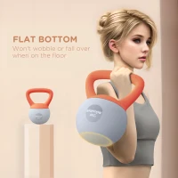 SPORTNOW 4KG Soft Kettlebell, Kettlebell with Non-Slip Handle for Home Gym, Weight Lifting, Strength Training, Orange/Grey(m-6)