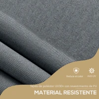 Outsunny Toldo Manual Retráctil con Manivela 350x120x210-300 cm con Altura Ajustable Impermeable y Anti-UV Gris Oscuro(m-6)