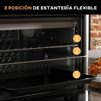 HOMCOM Horno Eléctrico de Sobremesa de 13L 1200W Freidora de Aire con 12 Modos de Calor y Temporizador Blanco(m-5)