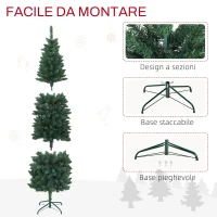 HOMCOM Albero di Natale Artificiale 182.88cm con 479 Rami, Design Alto e Stretto con Base Pieghevole, Verde(m-6)
