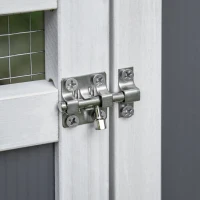 PawHut Gallinero de Madera para Exterior Jaula para 2-3 Gallinas con Caja Nido Corral de Alambre Techo de Policarbonato Bandeja Extraíble y Rampa 162x76,5x79,5 cm Gris(m-8)