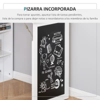 HOMCOM Escritorio Plegable con Estantería Mesa de Oficina con Pizarra y Múltiples Estantes Convertible con Baldas Ajustables 98x51x153 cm Blanco(m-5)