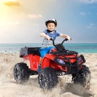 HOMCOM Mini Quad Elettrico per Bambini per Esperienza di Guida Realistica 12V Velocità Massima 6km/h Lettore Musica MP3 Luci e Fanali, 120x79x78.5cm(m-2)