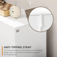 HOMCOM Bathroom Cabinet, Freestanding Storage Cabinet with 4 Drawers, Door Cupboard for Living Room, Kitchen, Bedroom, White(m-7)