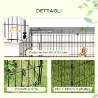 PawHut Gabbia per Conigli da Esterno e Interno con Tettuccio in Acciaio, 185x75x50cm, Verde(m-7)