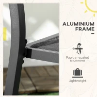 Outsunny Set of Two Aluminium Stacking Garden Chairs - Black(m-4)