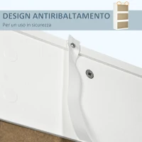 HOMCOM Armadio Guardaroba in Truciolato Bianco con Appendiabiti e 2 Cassetti Scorrevoli per Camere da Letto, 100x60x200 cm(m-6)