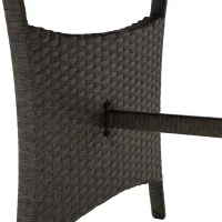 Outsunny Outdoor-Sitzgarnitur, 4-teilige Sitzgruppe, Gartenmöbelset mit Beistelltisch, Metall, Rattan, Grau, 172 x 67 x 74 cm(m-7)