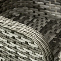 Outsunny Seven-Piece Rattan Dining Set - Grey(m-8)