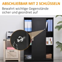 HOMCOM Aktenschrank mit verschließbarer Tür, inklusive 2 Schlüsseln, 80 cm x 40 cm x 120 cm, Schwarz(m-5)