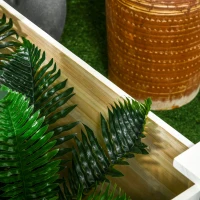 Outsunny Hochbeet, verstärkte Kanten, wetterbeständig, 91,5 cm x 91,5 cm x 41 cm Schwarz + Weiß(m-9)