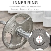 HOMCOM Set of 2 Cast Iron Weight Plates for 2"/5cm Hole Dumbbell Handle Bar, Barbell Weight 2 x 10kg(m-4)
