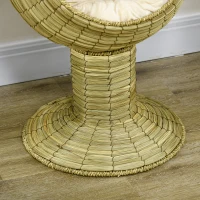 PawHut Katzenhöhle aus Seegras, 2-teilig, flexibel positionierbar, 41 cm x 41 cm x 71,5 cm, Natur(m-9)