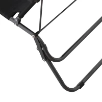 Outsunny Sonnenliege mit Kissen, Klappbare Strandliege, 2-Stufige Gartenliege , 2-in-1 Relaxliege, Metall + Oxfordstoff, Schwarz 118 x 60 x 80 cm(m-9)