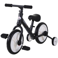 Homcom Vélo Enfant 2en1 Pédales Réglables Noir