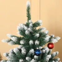 HOMCOM Árbol de Navidad de 2012 Ramas con Soporte Metálico Árbol 210 cm Puntas Blancas Artificial de Navidad Realista para Interiores Verde(m-9)
