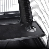 PawHut Kleintierkäfig mit Hängematten Nagervoliere mit Rollen 4 stöckig Käfig XXL geeignet für Hamster Kleintiere Meerschweinchen Metall Kunststoff Silber+Grau 80 x 52 x128 cm(m-8)