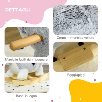 HOMCOM Cavallo a Dondolo a Forma di Cane Husky per Bambini da 18-36 Mesi, 60x33x50cm, Grigio(m-6)