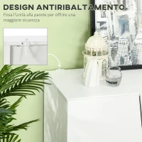 HOMCOM Mobiletto Multiuso in Truciolato Bianco a 5 Livelli con Ripiano Regolabile su 3 Livelli, 150x40x88 cm(m-6)