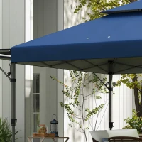 Outsunny Gazebo Pieghevole 5x3m con Pareti Estensibili, Altezza Regolabile e Borsa con Ruote, Blu(m-8)