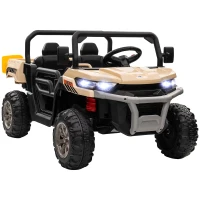 HOMCOM 12V 2 Seater Kids Electric Ride-On Car with Electric Bucket, Remote Control - Yellow(m-1)