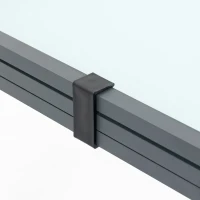 Outsunny Gartentisch Esstisch Balkontisch mit gehärteter Glasplatte Outdoor Aluminium Ausziehbarer Tisch Hinterhof Gartenmöbel Rechteck Bistrotisch Grau Weiß(m-8)