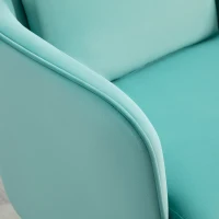 HOMCOM Polstersessel ​mit Armlehnen Ohrensessel Bürostuhl Wohnzimmerstuhl Polsterstuhl Vintage Samt-Touch Holz Grün 59 x 65 x 80 cm(m-9)