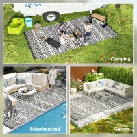 Outsunny Weerbestendig Buitentapijt met Boho-Stijl, Geschikt voor Woonkamer Balkon(m-5)