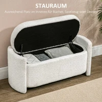 HOMCOM Sitzbank mit Stauraum Flurbank Schuhbank, gepolstert,  105 cm x 44 cm x 45,5 cm. Creme/Beige(m-4)