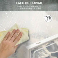 HOMCOM Organizador de Zapatos Modular Estantería Modulable con 18 Cubos Puertas Magnéticas 25x35x19 cm Transparente(m-7)