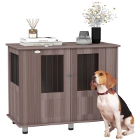 PawHut Dog Crate Table for Medium and Large Dogs with Magnetic Door for Indoor Use, 95 x 55 x 75 cm, Purple(m-1)