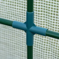 Outsunny Serra da Giardino con Copertura in PE anti UV e Porta Avvolgibile, 214x118x212 cm Bianca(m-9)