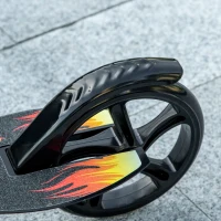 HOMCOM Kids Foldable Kick Scooter w/ Adjustable Height, Break, Big Wheels, for Ages 7-14 Years - Black(m-8)