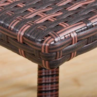 Outsunny Tavolino in Rattan Sintetico, Tavolino da Esterno Piccolo, per Giardino, Terrazzo Impermeabile Marrone 90x50x35cm(m-8)