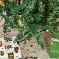 HOMCOM Albero di Natale Artificiale Luminoso con 450 Luci LED Bianche e 1146 Rami, Base in Metallo Pieghevole - Verde(m-9)