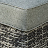 Outsunny Five Piece Rattan Armchair, Stool and Table Set - Mixed Grey(m-9)