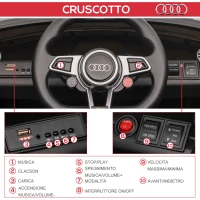 HOMCOM Macchina Elettrica per Bambini 3-5 Anni AUDI TT con Telecomando, Portiere Apribili e Fari LED, Nero(m-7)