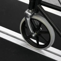 HOMCOM Rollstuhlrampe Auffahrrampe Rollstühle Rollatoren Faltbar Aluminium, 270 kg Belastbar, Schwarz, 91 x 72 x 5 cm(m-8)
