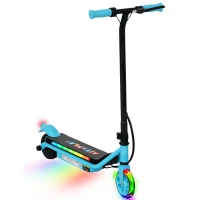 AIYAPLAY Electric Scooter for Kids Aged 6-14 Years, with Colourful Lights, Blue(m-10)