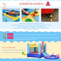 Outsunny Selbstaufblasende Hüpfburg inkl. Gebläse, Flicken, 1 Trampolin, 1 Wasserbecken, 1 Rutsche,  360 x 175 x 180 cm(m-6)