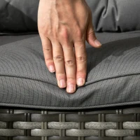 Outsunny Seven-Piece Rattan Dining Set - Grey(m-9)