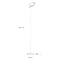 HOMCOM Lámpara de Pie Inteligente WiFi Lámpara Moderna con LED Regulable RGB 42W para Salón Dormitorio Ø25x168cm Blanco(m-3)