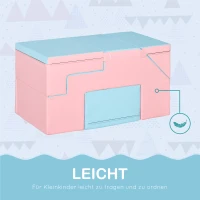 HOMCOM Kletter- und Rutschspielzeug für Kinder, fördert Motorik, Kunstleder, EPE-Schaum, 86x49x47 cm, Rosa+Blau(m-5)