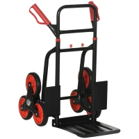 DURHAND Stair Climbing Hand Truck, Heavy Duty Foldable Trolley on Wheels, Multi-Purpose Sack, Steel Truck Moving Trolley, 120kg, Red(m-11)