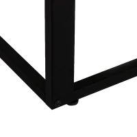 HOMCOM Mesita Auxiliar Pequeña Mesa para Sofá en Forma de C Estructura de Metal y Tablero de Madera MDF 40,6x50,8x64,2 cm Nogal(m-9)