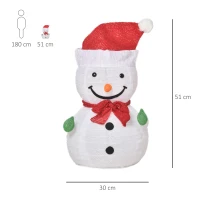 Outsunny Weihnachtsdekoration Schneemann Outdoor.Weihnachtsdeko Weihnachtslicht, inkl. LEDS, 30 cm x 30 cm x 51 cm, Rot+Weiß(m-3)