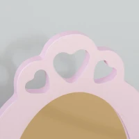 HOMCOM Kids Vanity Table & Stool Girls Dressing Set Make Up Desk Chair Dresser Play Set with Mirror Pink(m-8)