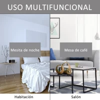 HOMCOM 3 Mesitas de Centro Minimalista Mesa Nido Patas de Acero con Funda de Plástico para Salón 55x40x45cm(m-5)